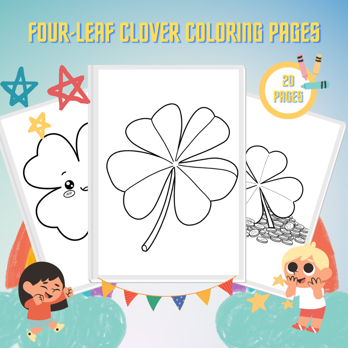 Four Leaf Clover Printable Coloring Pages 2025 Four Leaf Clover Printable Coloring Pages 2025