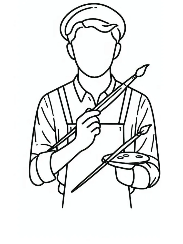 Painter Coloring Pages 14 free full size printable Painter coloring pages for adults pdf 2