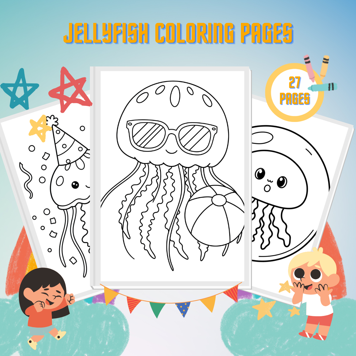 Jellyfish Coloring Pages thumbnail