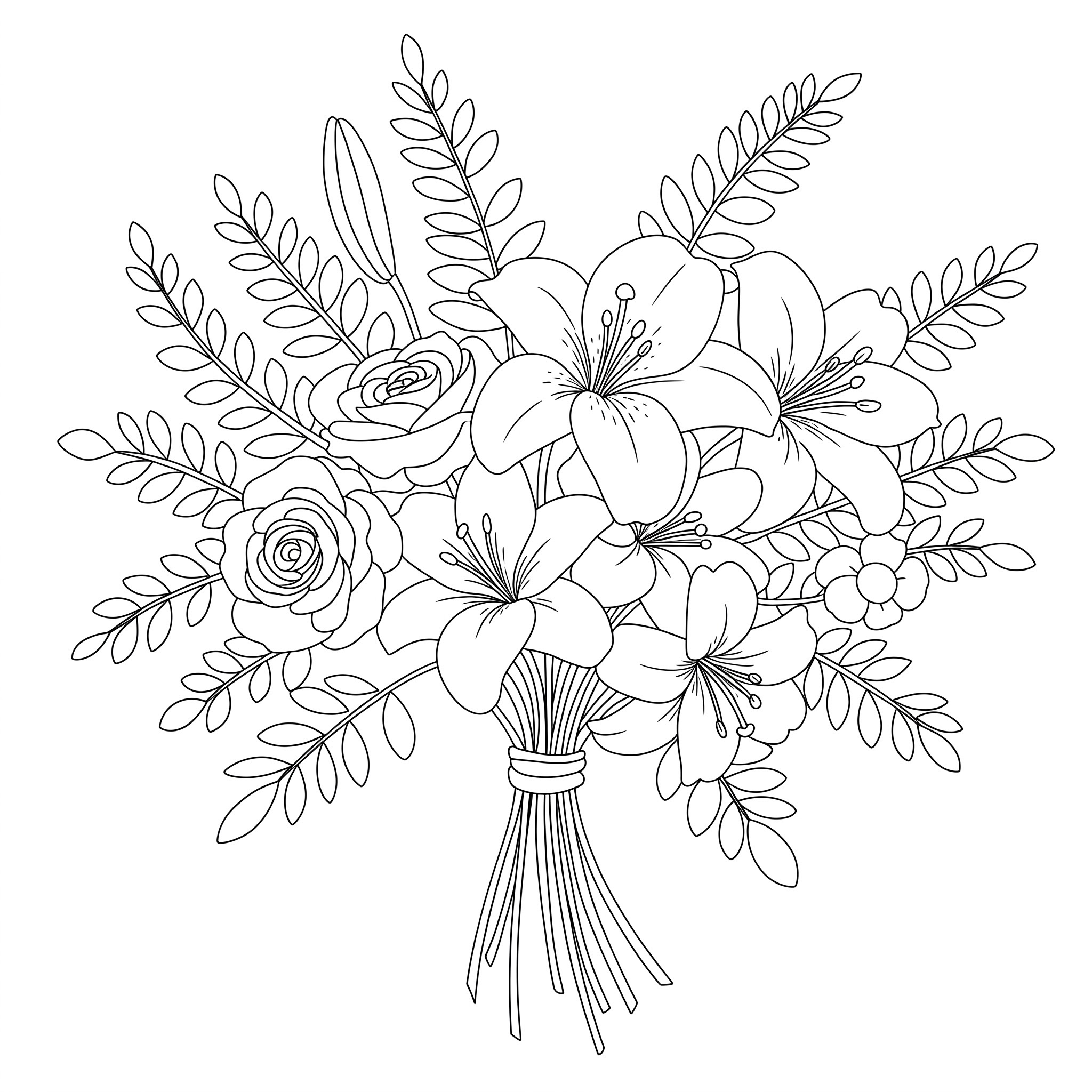 Flower Bouquet Coloring Pages 13 Flower Bouquet coloring pages free