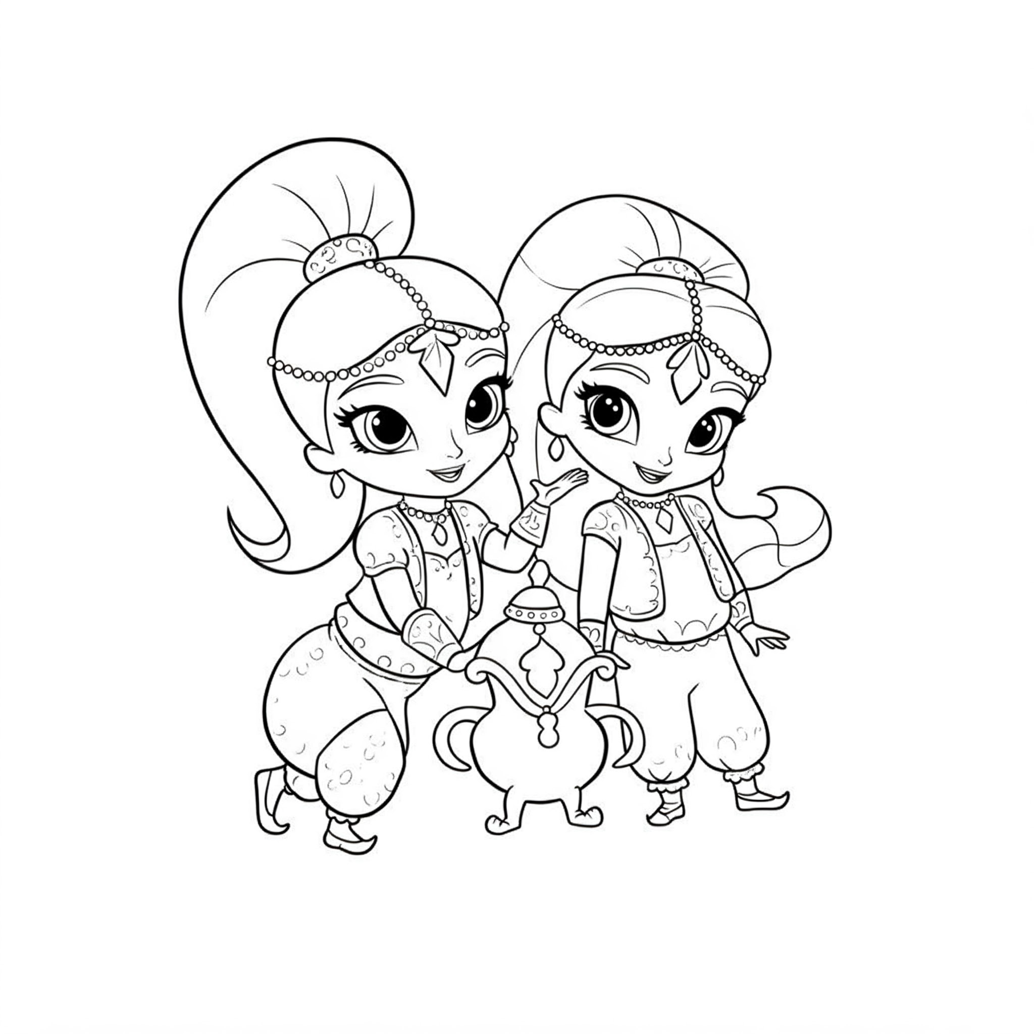 Shimmer and Shine Coloring Pages 10 Shimmer and Shine free coloring pages