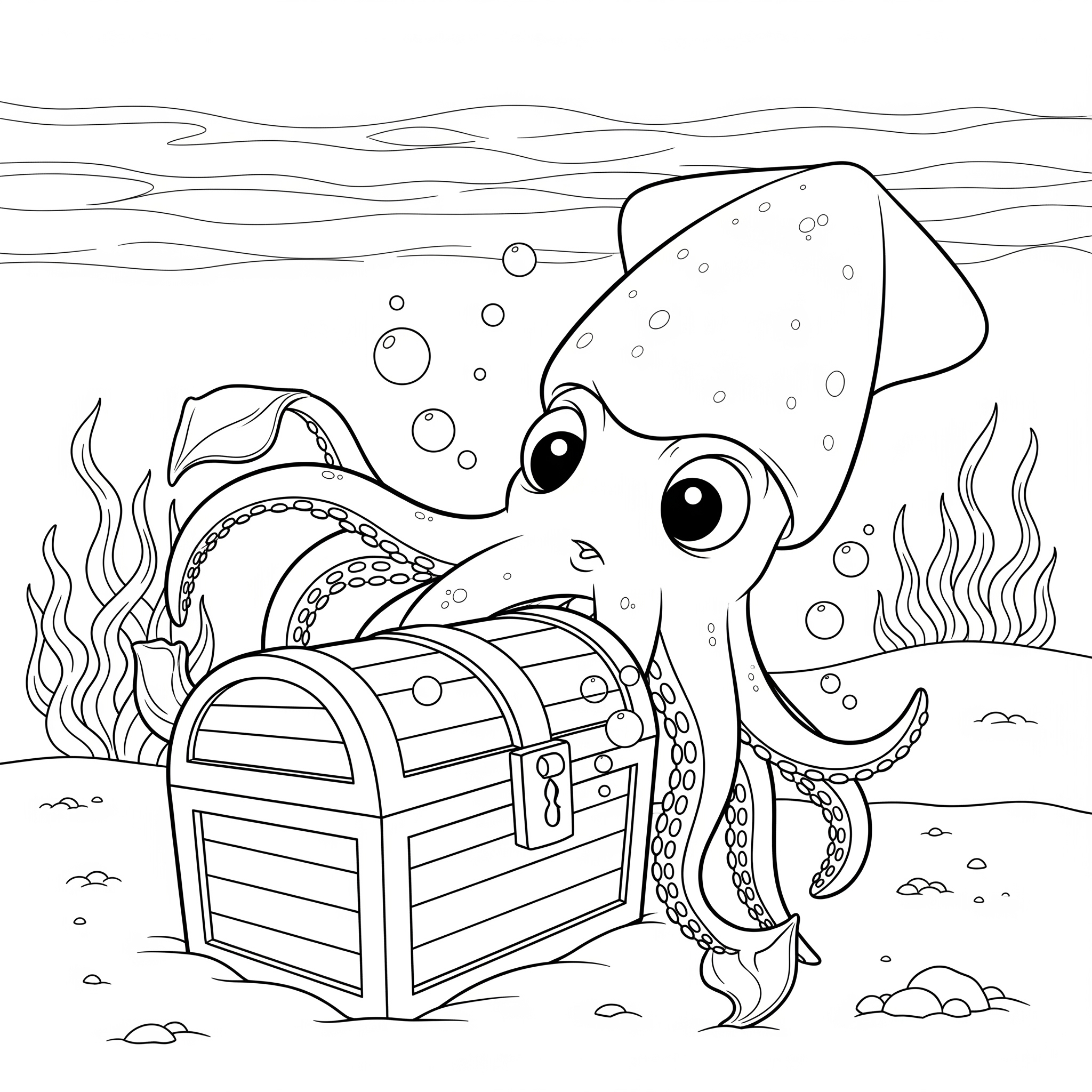 Squid Coloring Pages 11 coloring pages printable Squid 1