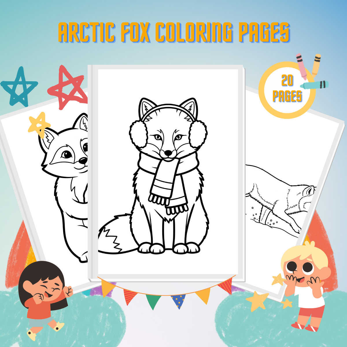 Arctic Fox Coloring Pages thumbnail