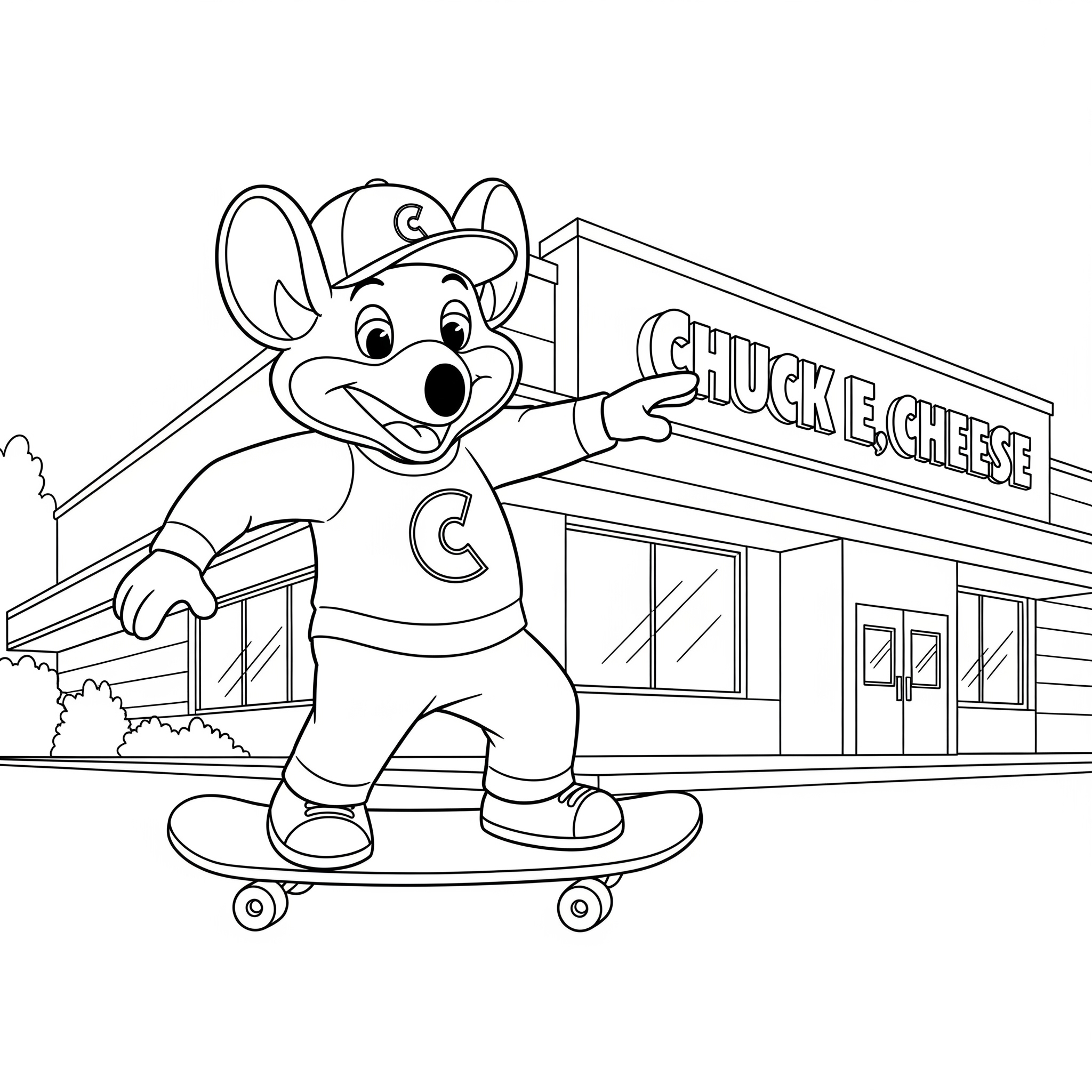 Chuck E. Cheese Coloring Pages 20 free Chuck E. Cheese tree coloring pages