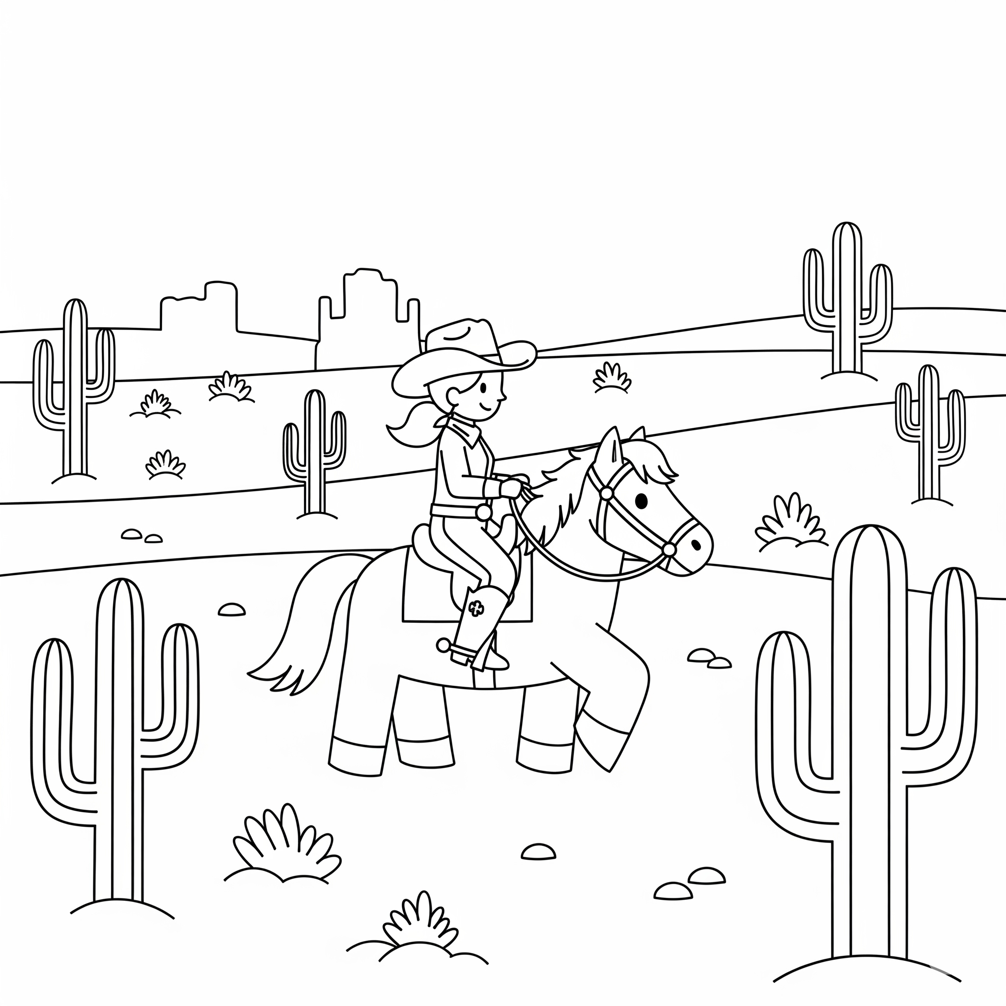 Cowgirl Coloring Pages 3 kids Cowgirl coloring pages
