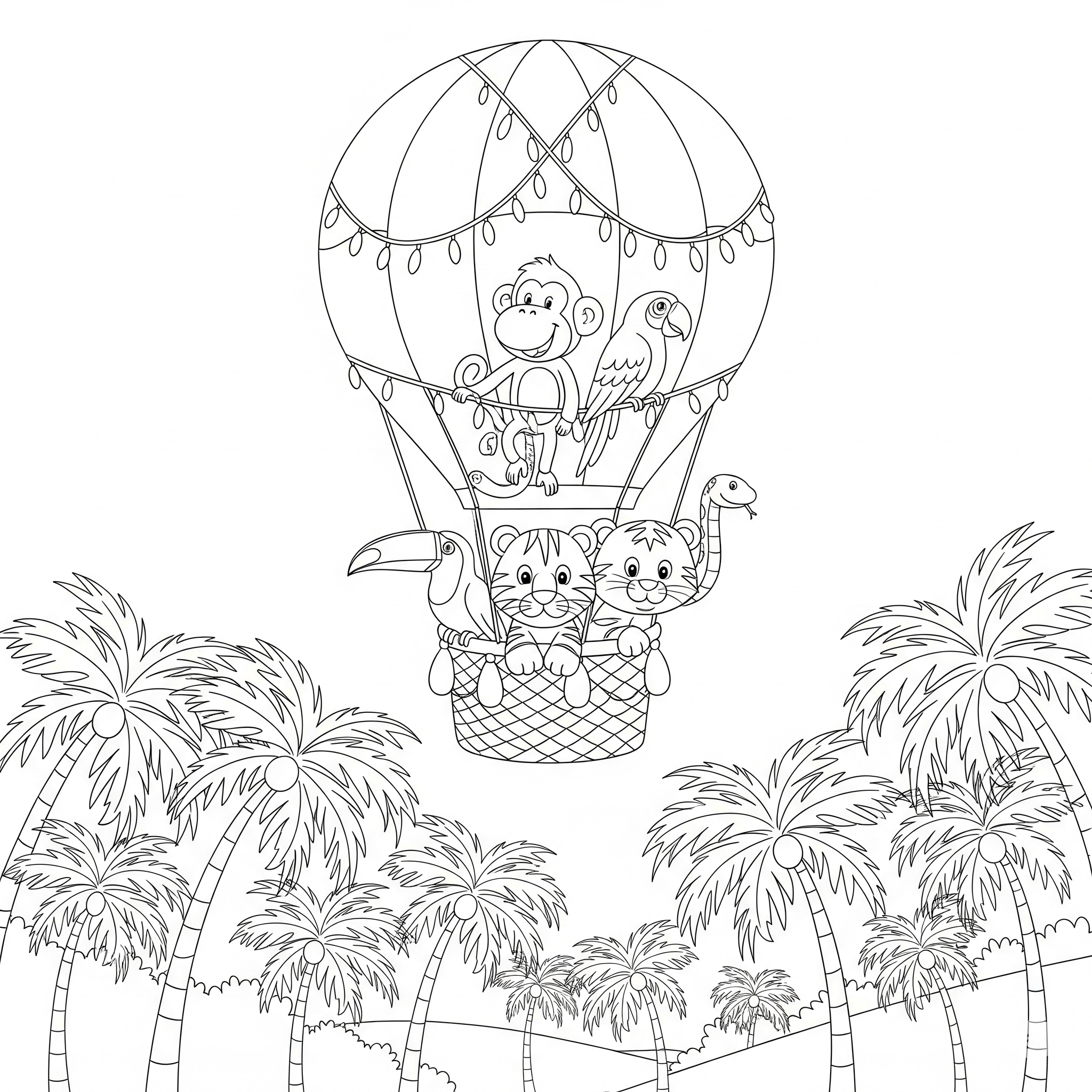 Hot Air Balloon Coloring Pages 12 Hot Air Balloon coloring pages easy