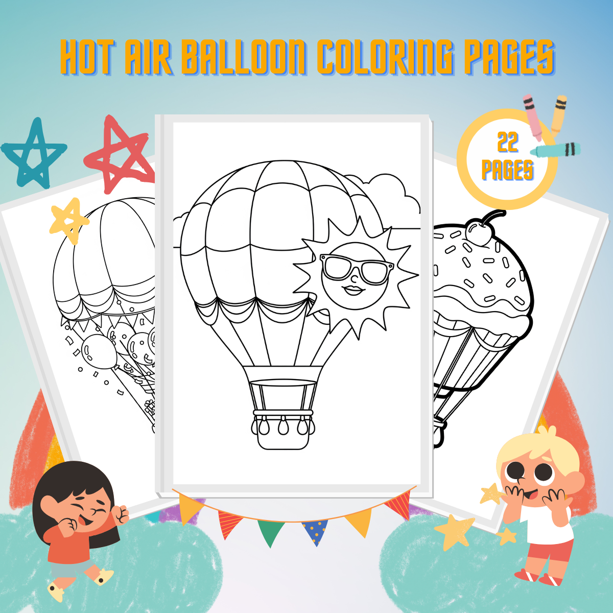 Hot Air Balloon Coloring Pages thumbnail