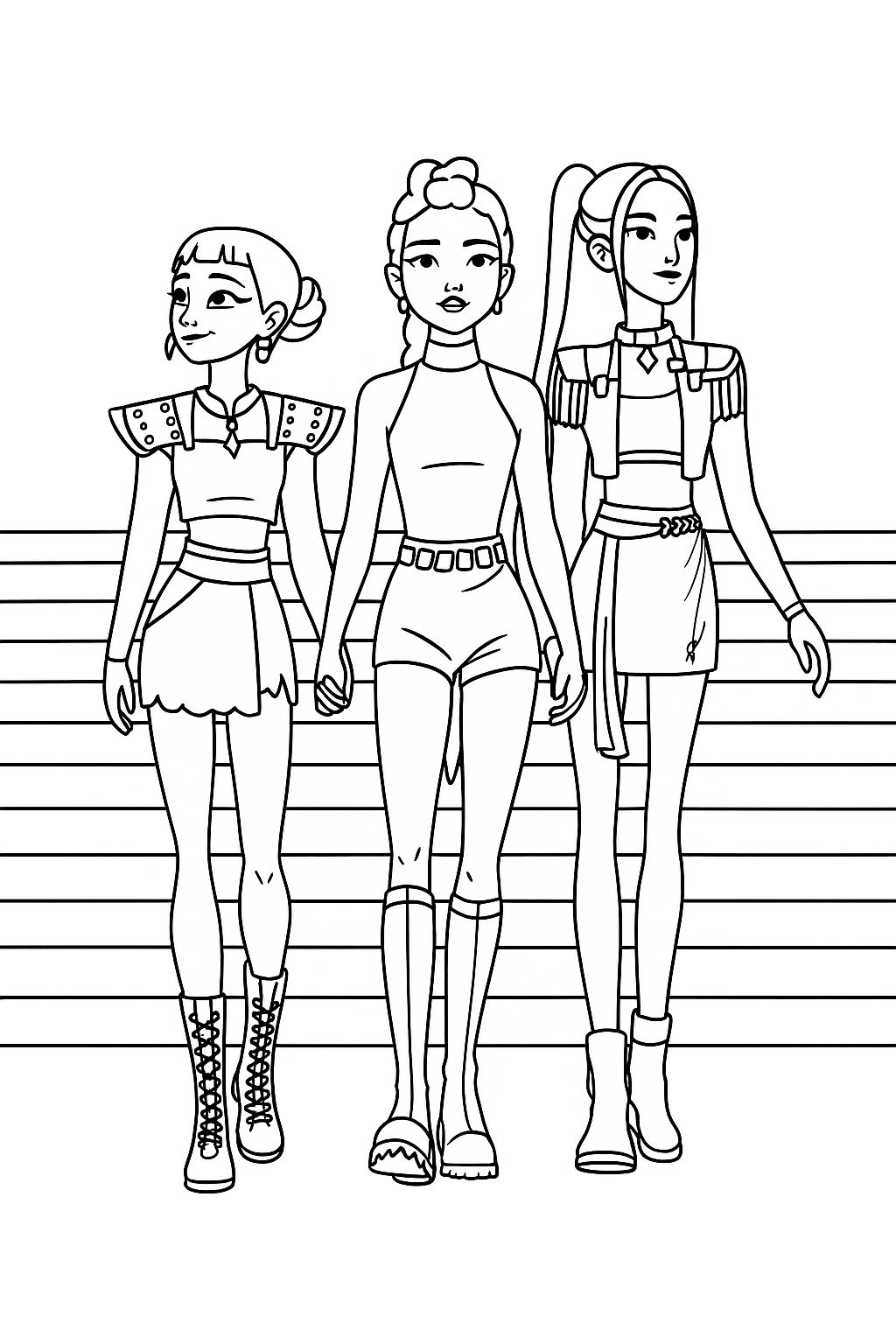 KPop Demon Hunters Coloring Pages 12 KPop Demon Hunters themed coloring pages