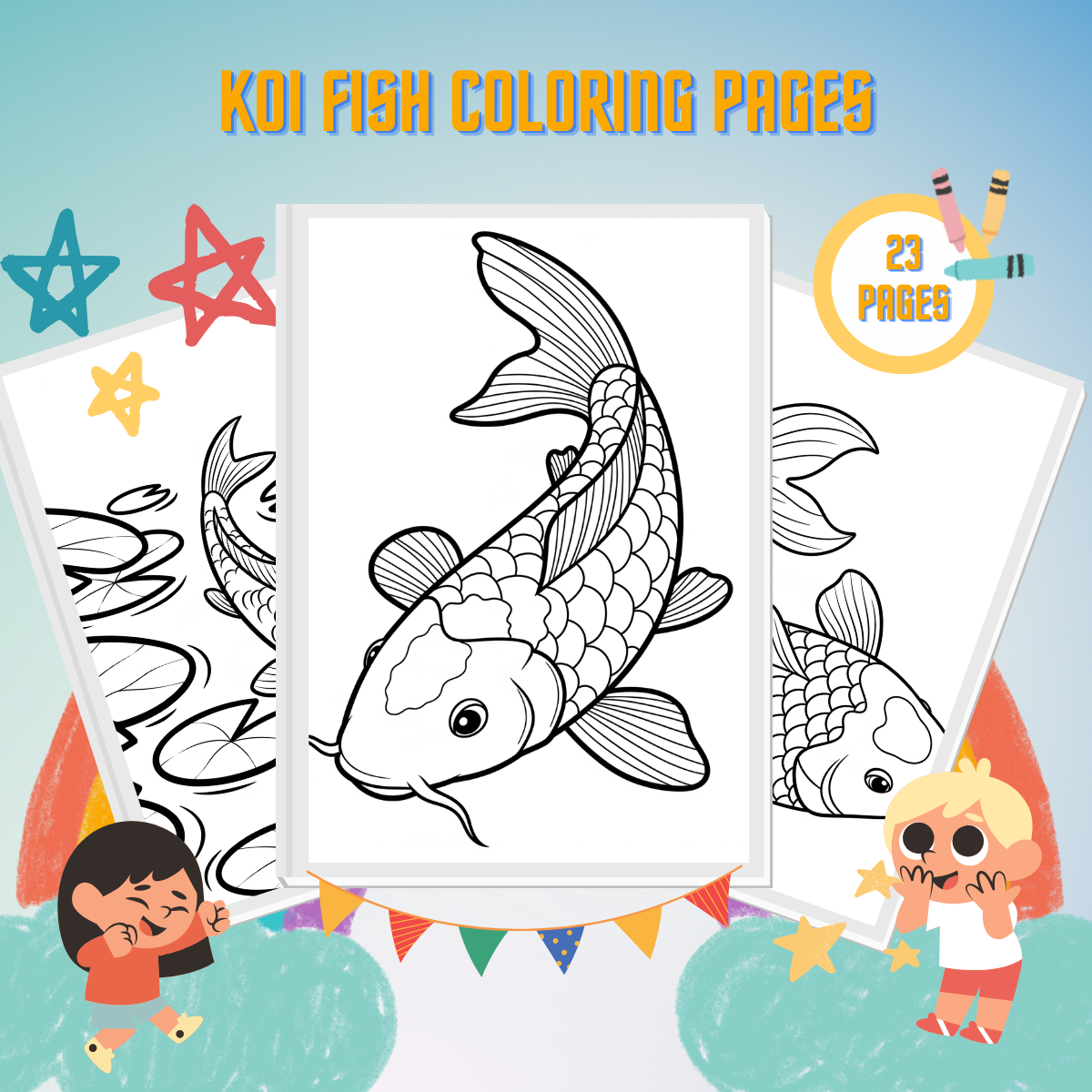 Koi Fish Coloring Pages thumbnail
