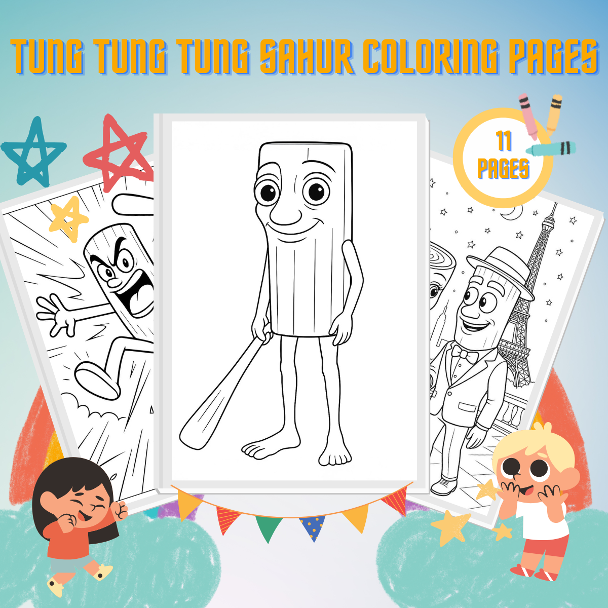 Tung Tung Tung Sahur Coloring Pages thumbnail