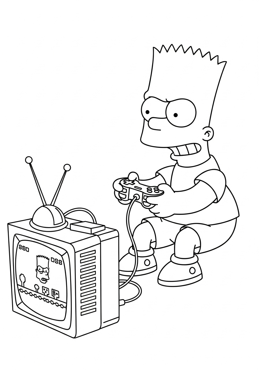 Bart Simpson Coloring Pages 14 fun Bart Simpson coloring pages