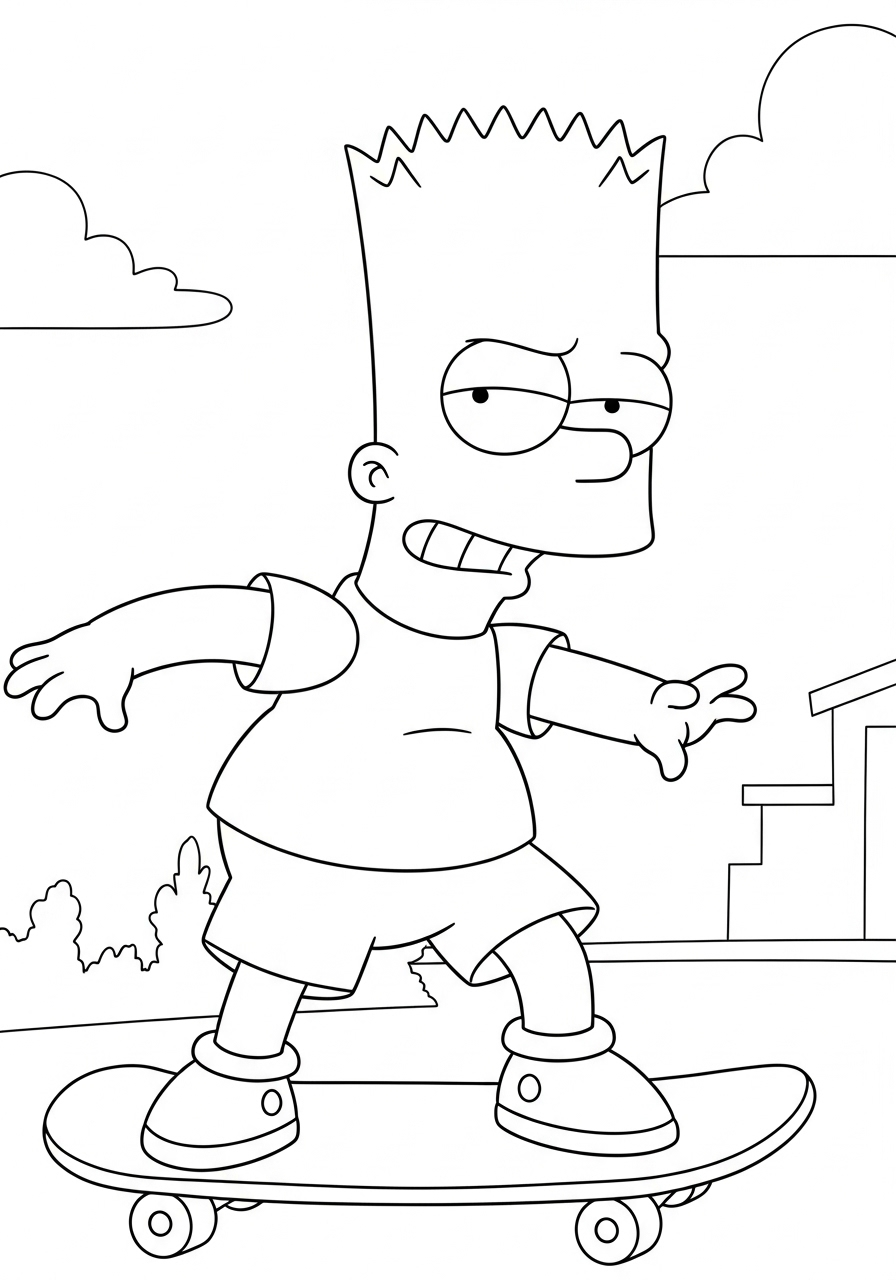 Bart Simpson Coloring Pages 3 merry Bart Simpson coloring pages