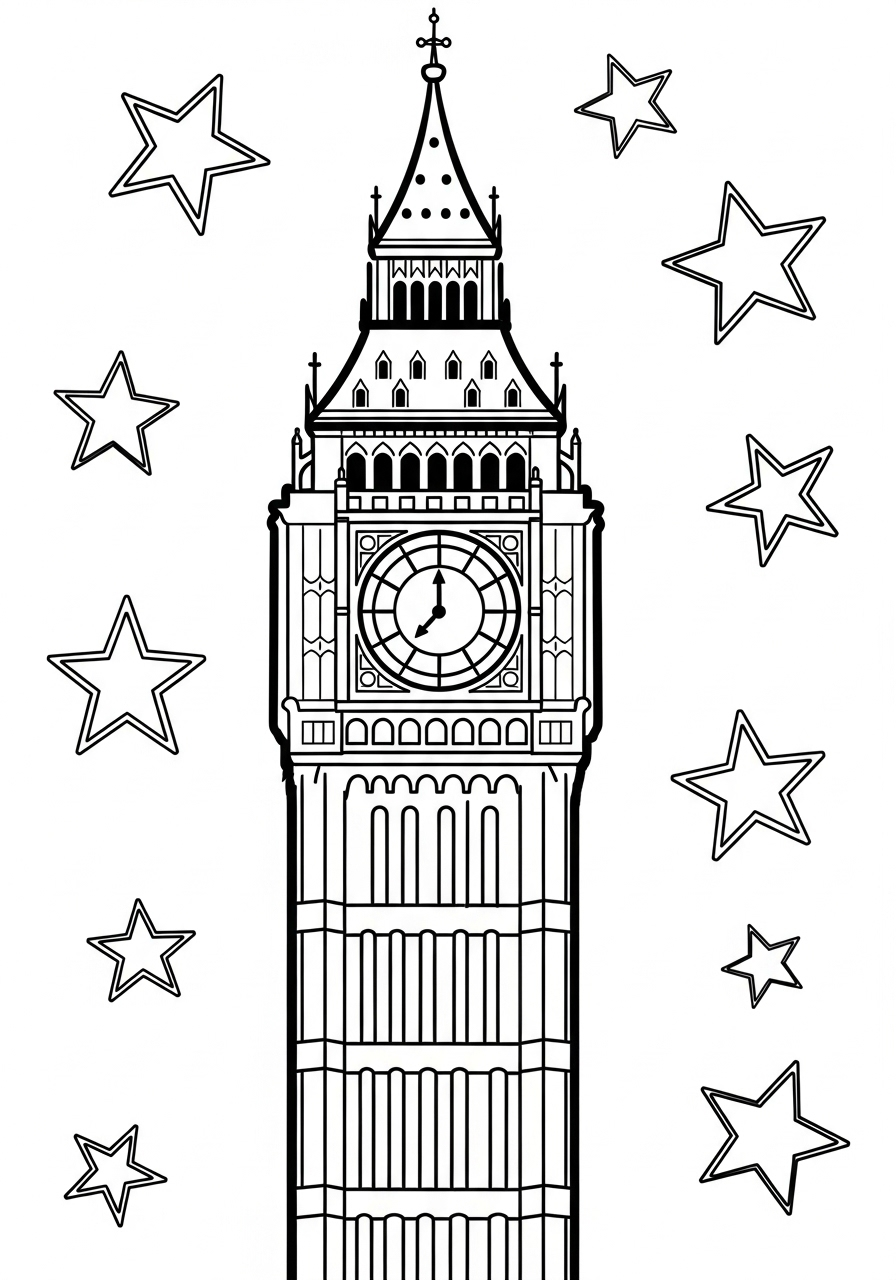 Big Ben Coloring Pages 13 free full size printable Big Ben coloring pages for adults pdf