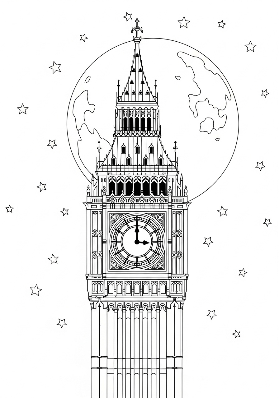 Big Ben Coloring Pages 6 Big Ben ornaments coloring pages