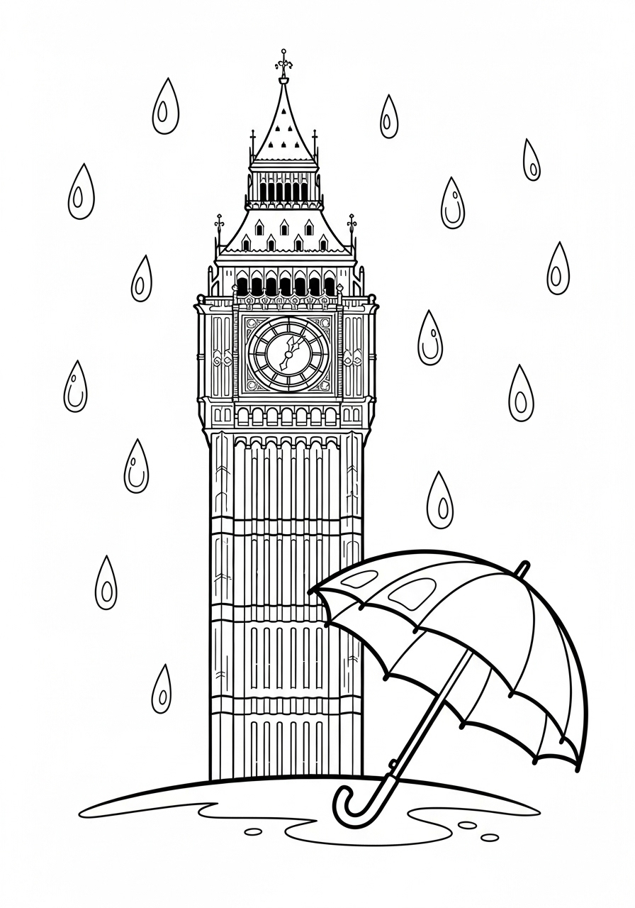 Big Ben Coloring Pages 8 fun Big Ben coloring pages