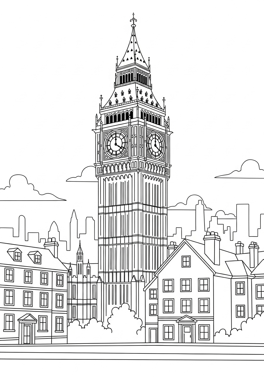 Big Ben Coloring Pages 10 Big Ben coloring pages printable
