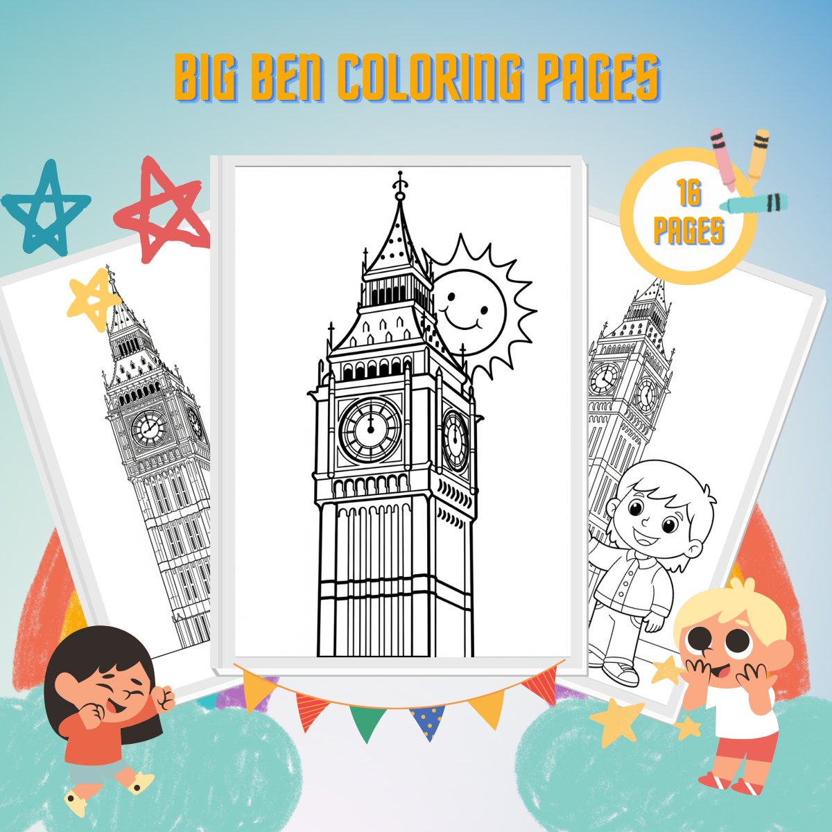 Big Ben Coloring Pages thumbnail