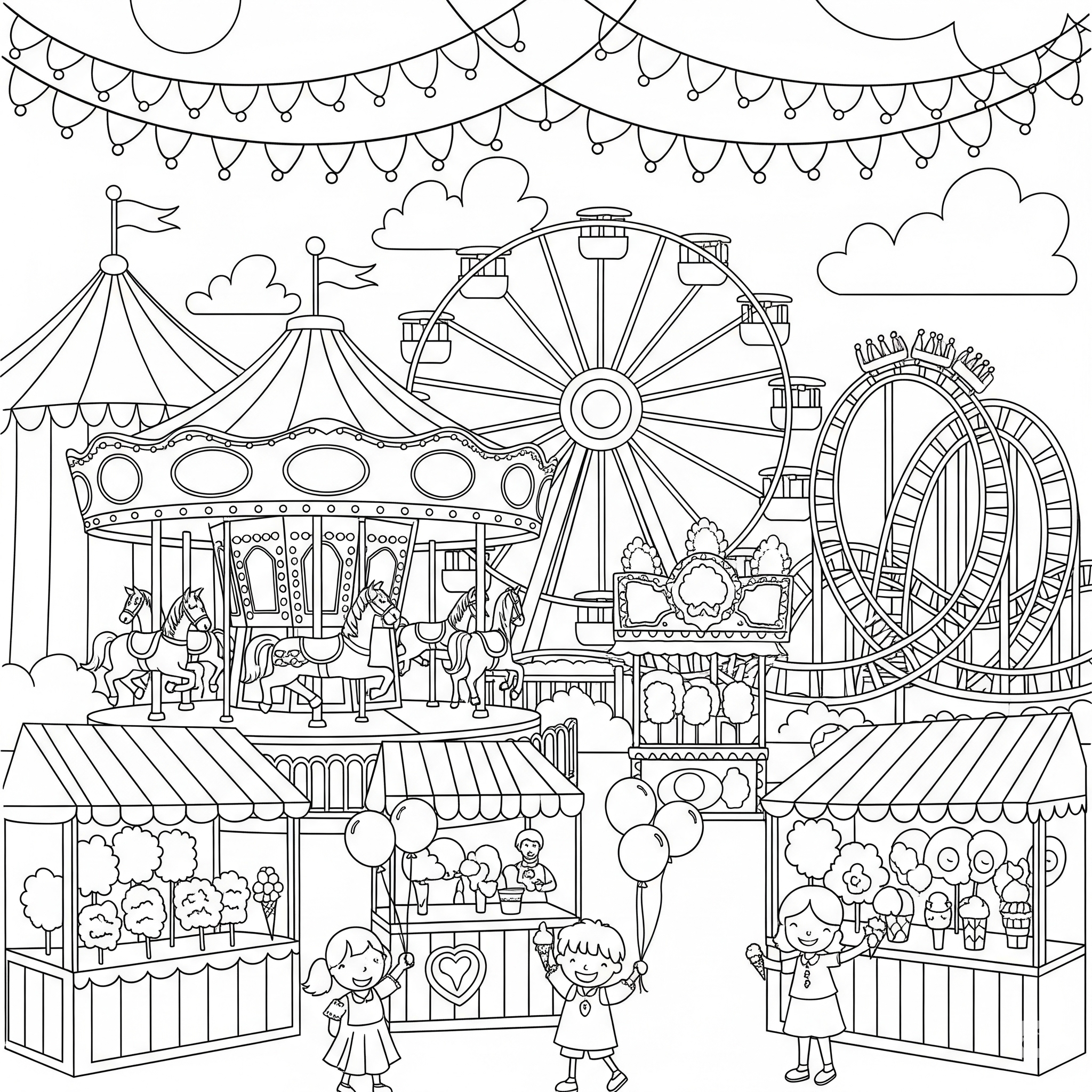 Carnival Coloring Pages 23 easy cute Carnival coloring pages