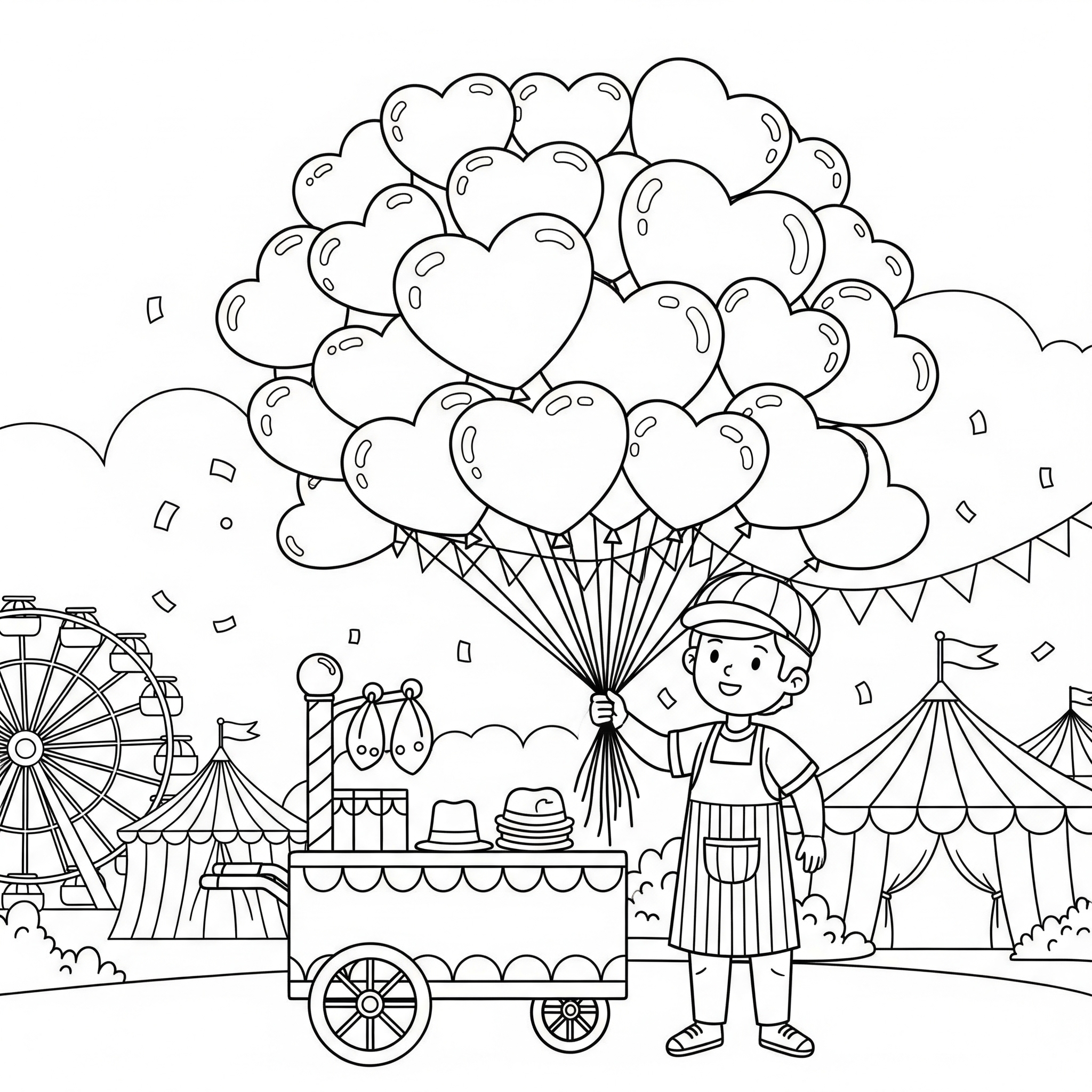 Carnival Coloring Pages 4 free full size printable Carnival coloring pages for adults pdf