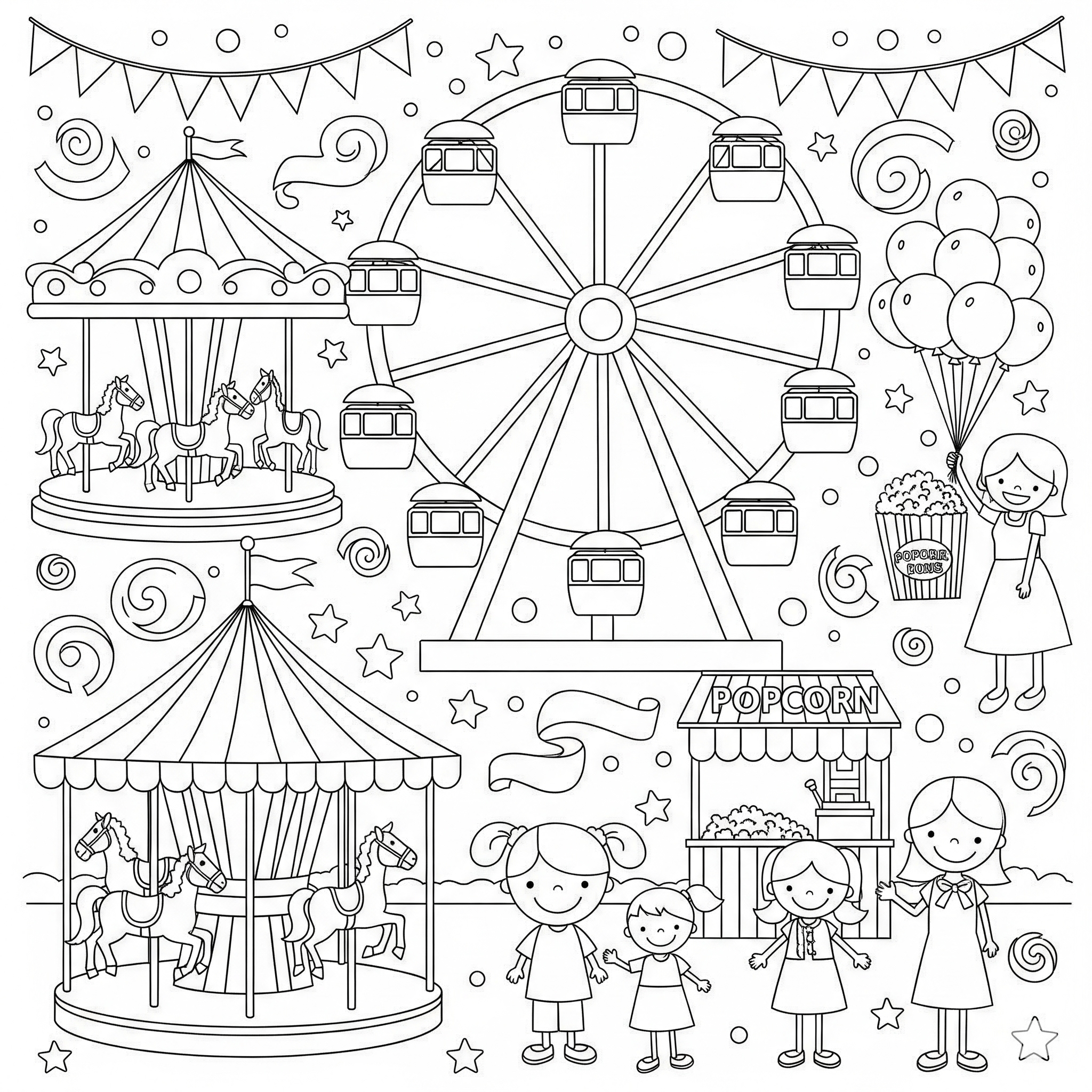 Carnival Coloring Pages 5 free printable coloring pages Carnival