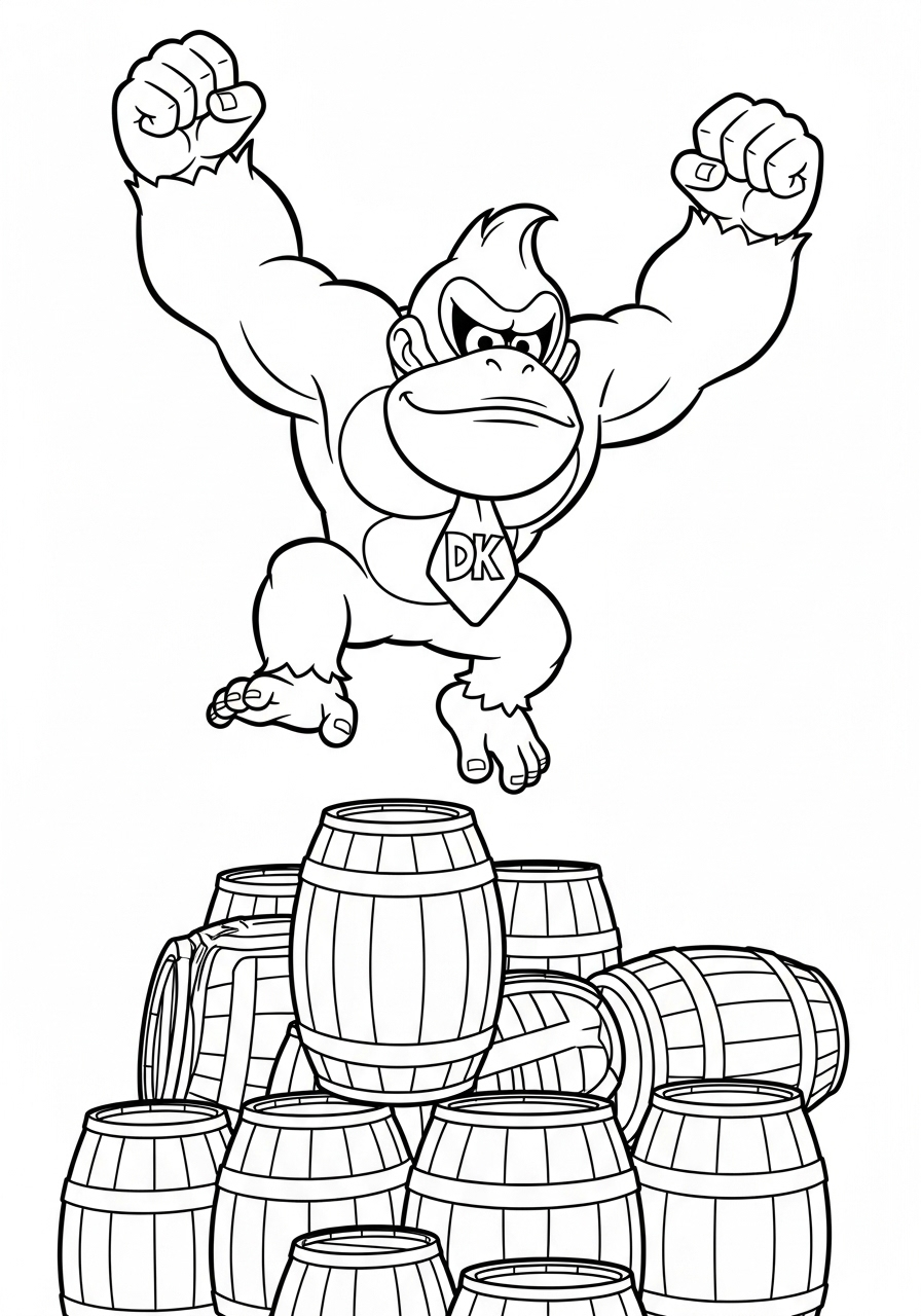 Donkey Kong Coloring Pages 13 detailed Donkey Kong coloring pages