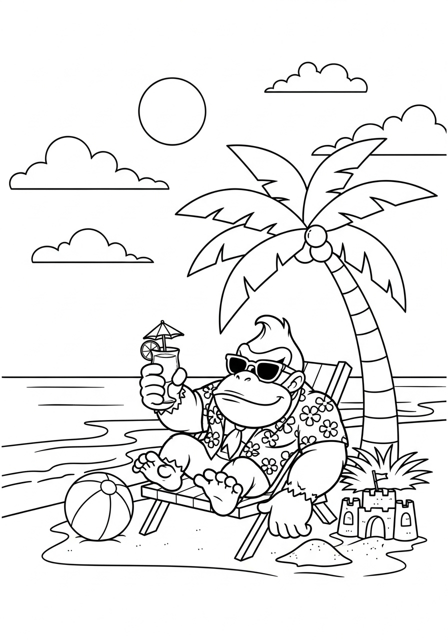 Donkey Kong Coloring Pages 14 kids Donkey Kong coloring pages