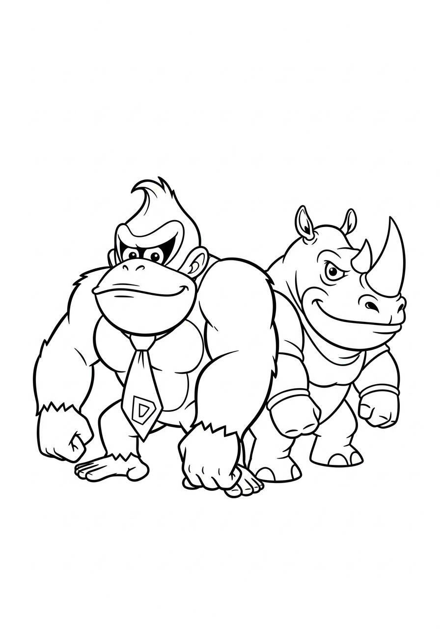 Donkey Kong Coloring Pages 15 easy Donkey Kong coloring pages