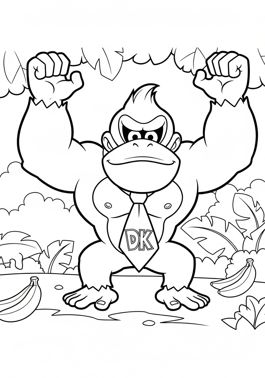 Donkey Kong Coloring Pages 4 Donkey Kong coloring pages for adults easy