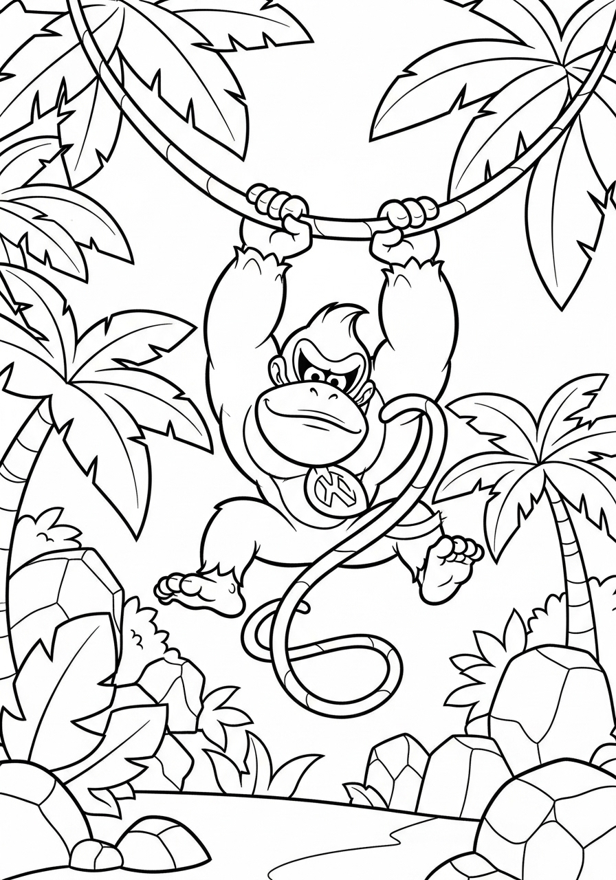 Donkey Kong Coloring Pages 6 Donkey Kong ornaments coloring pages