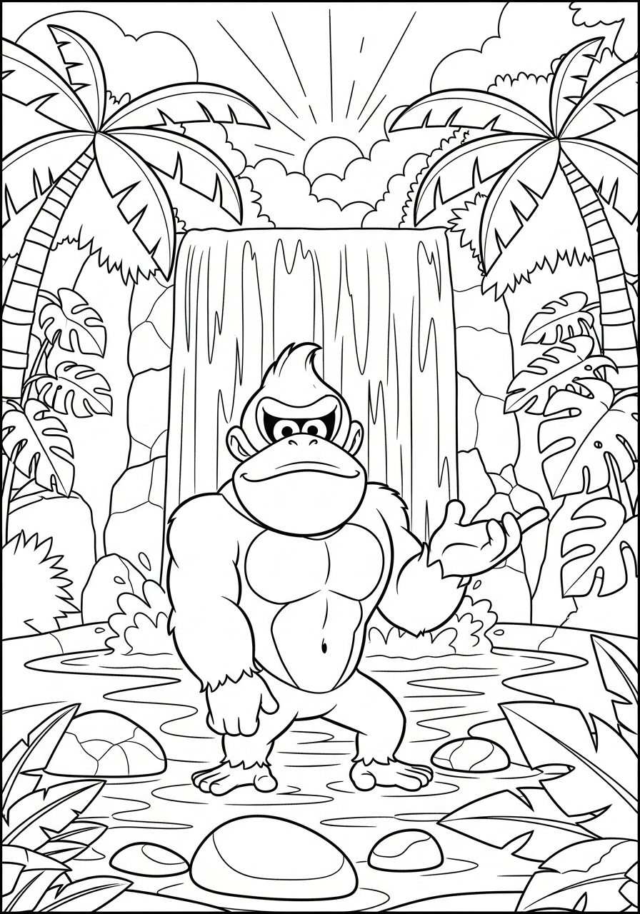Donkey Kong Coloring Pages 9 free adult Donkey Kong coloring pages