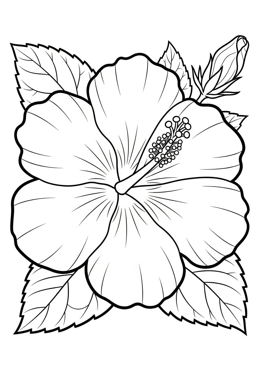 Hibiscus Coloring Pages 2 adult coloring pages Hibiscus
