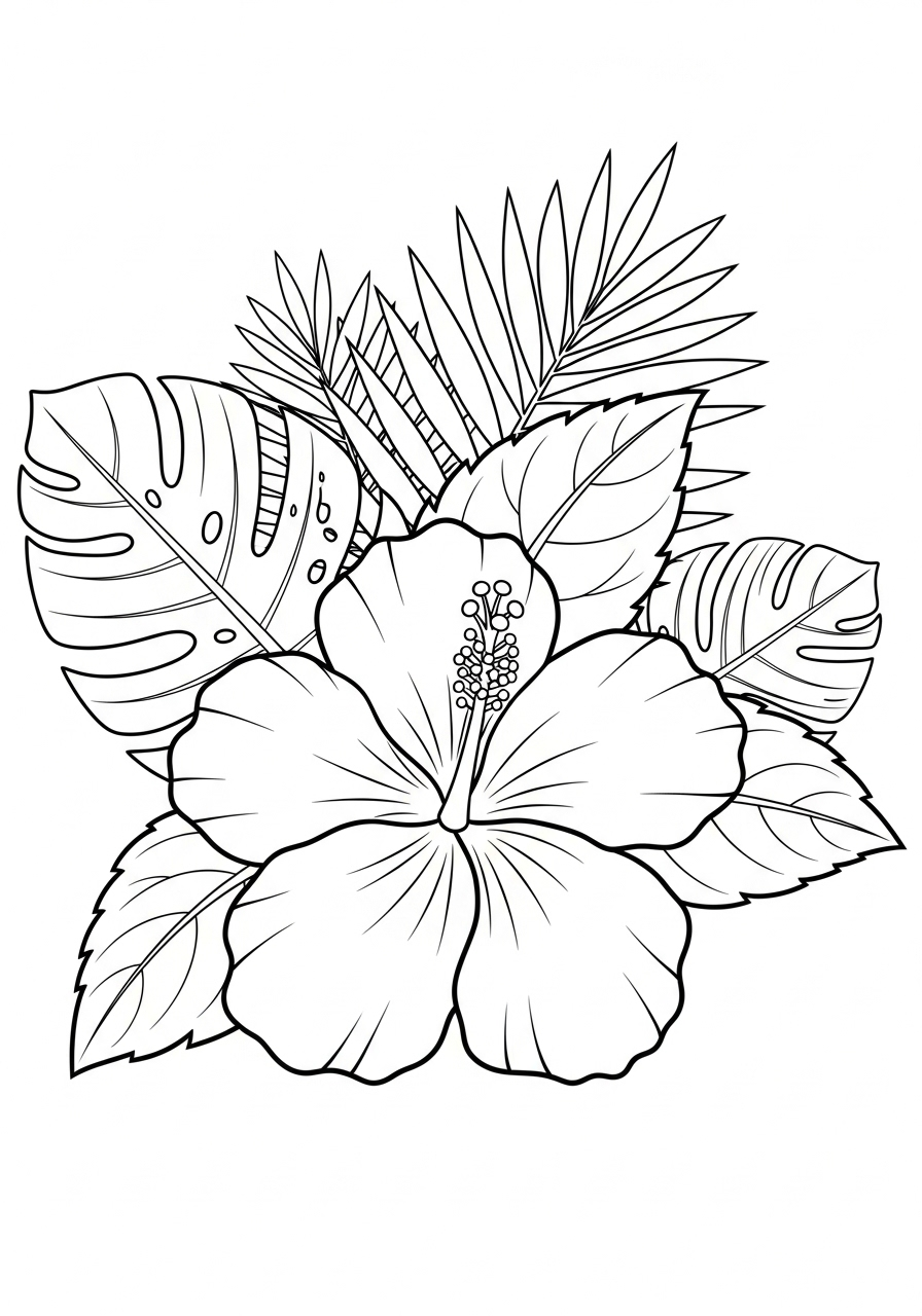 Hibiscus Coloring Pages 19 free Hibiscus coloring pages 1
