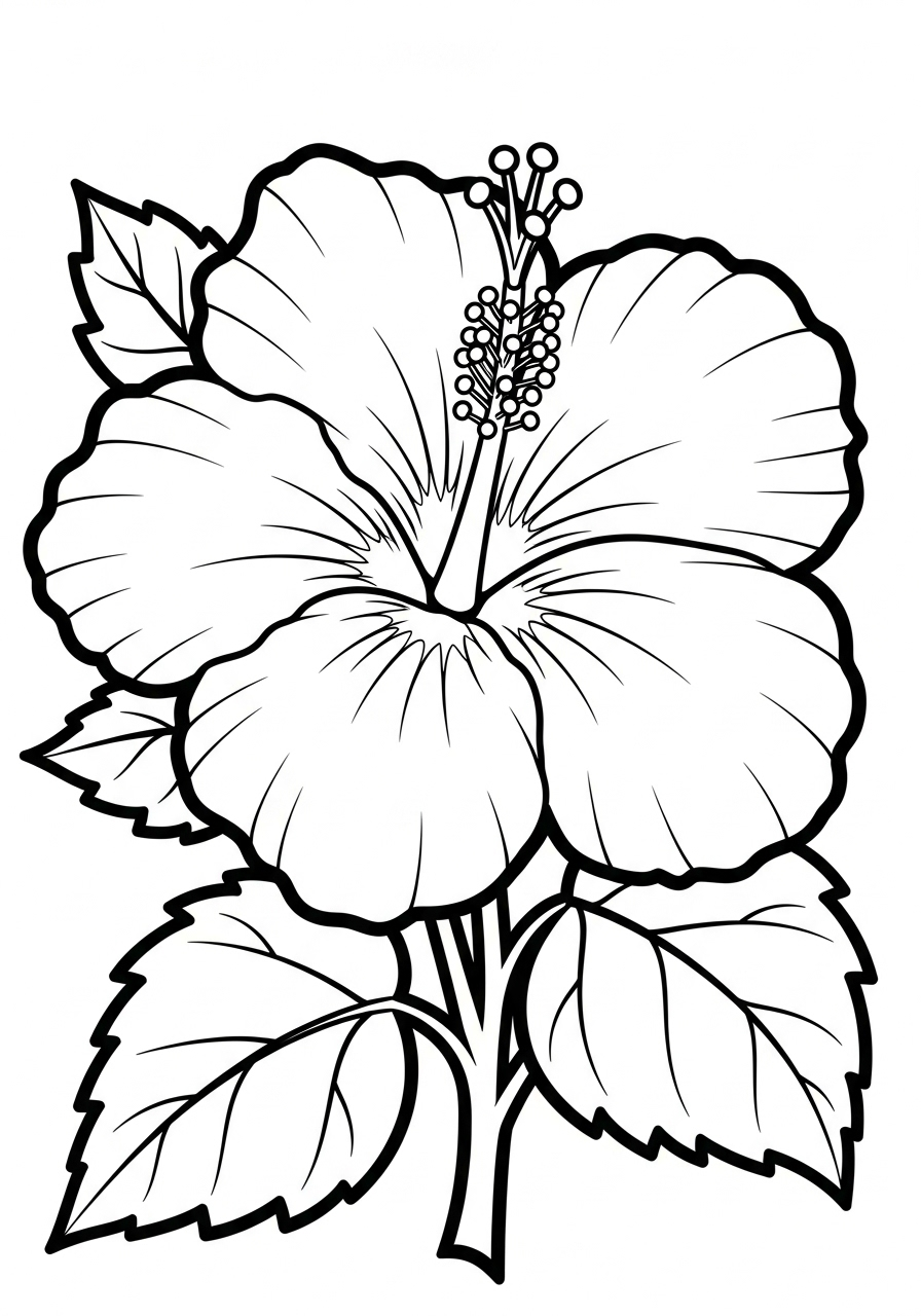 Hibiscus Coloring Pages 4 free coloring Hibiscus pages