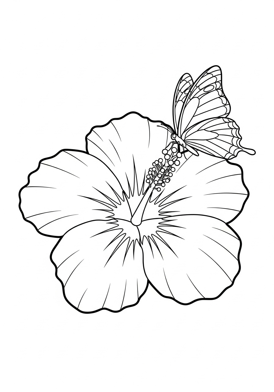 Hibiscus Coloring Pages 7 printable Hibiscus coloring pages