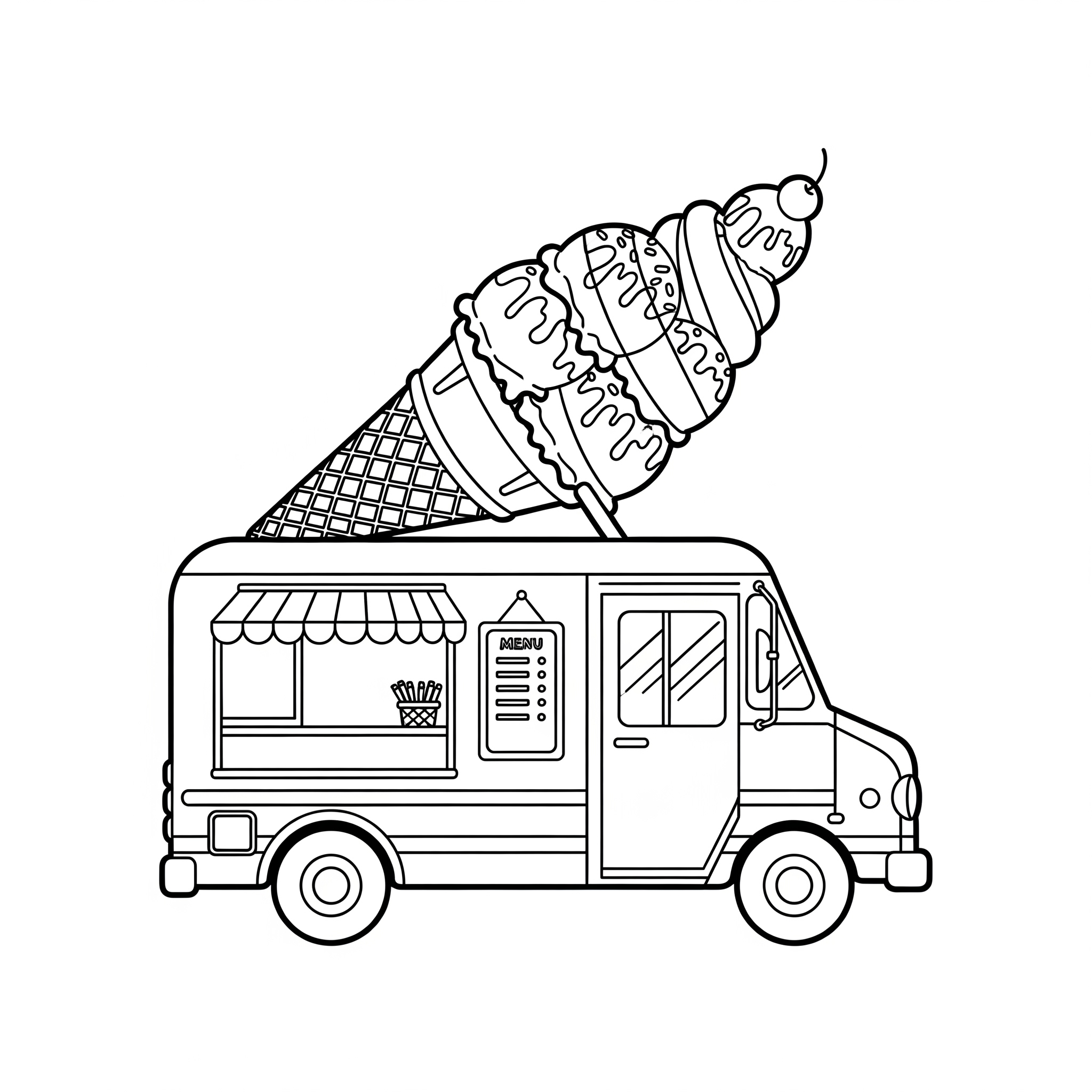 Ice Cream Truck Coloring Pages 11 free coloring Ice Cream Truck pages