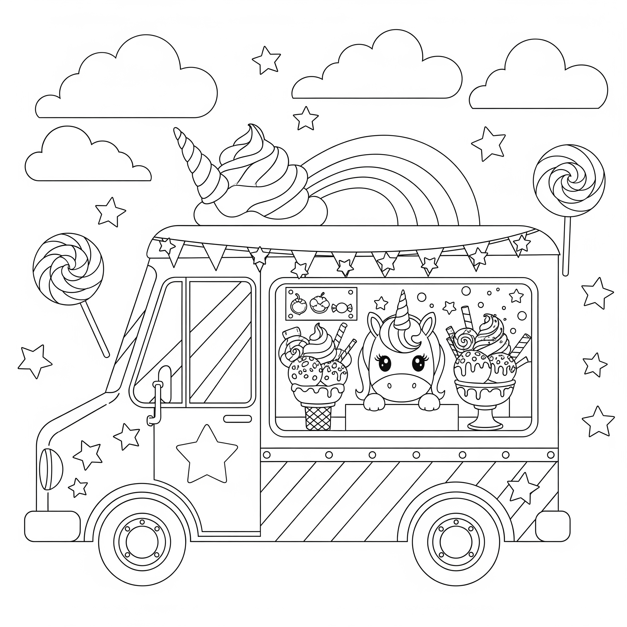 Ice Cream Truck Coloring Pages 17 Ice Cream Truck coloring pages easy
