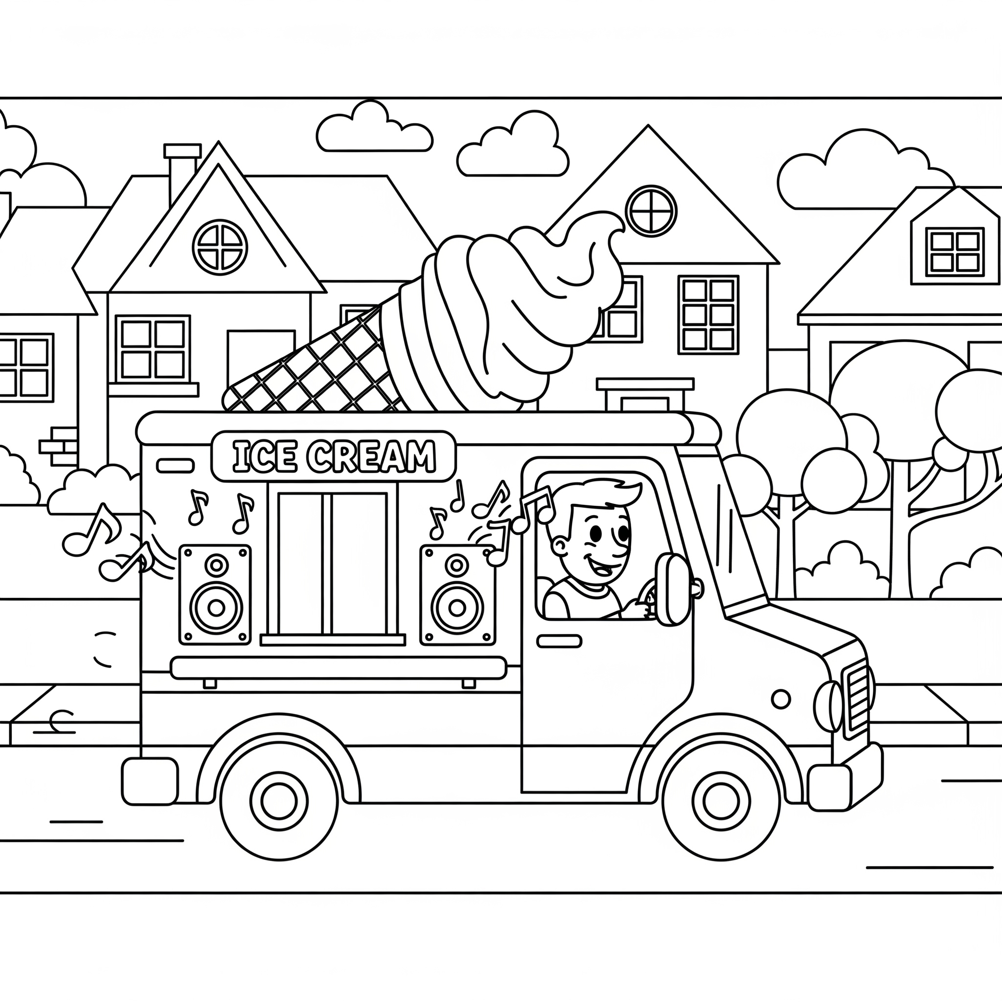 Ice Cream Truck Coloring Pages 19 Ice Cream Truck ornament coloring pages