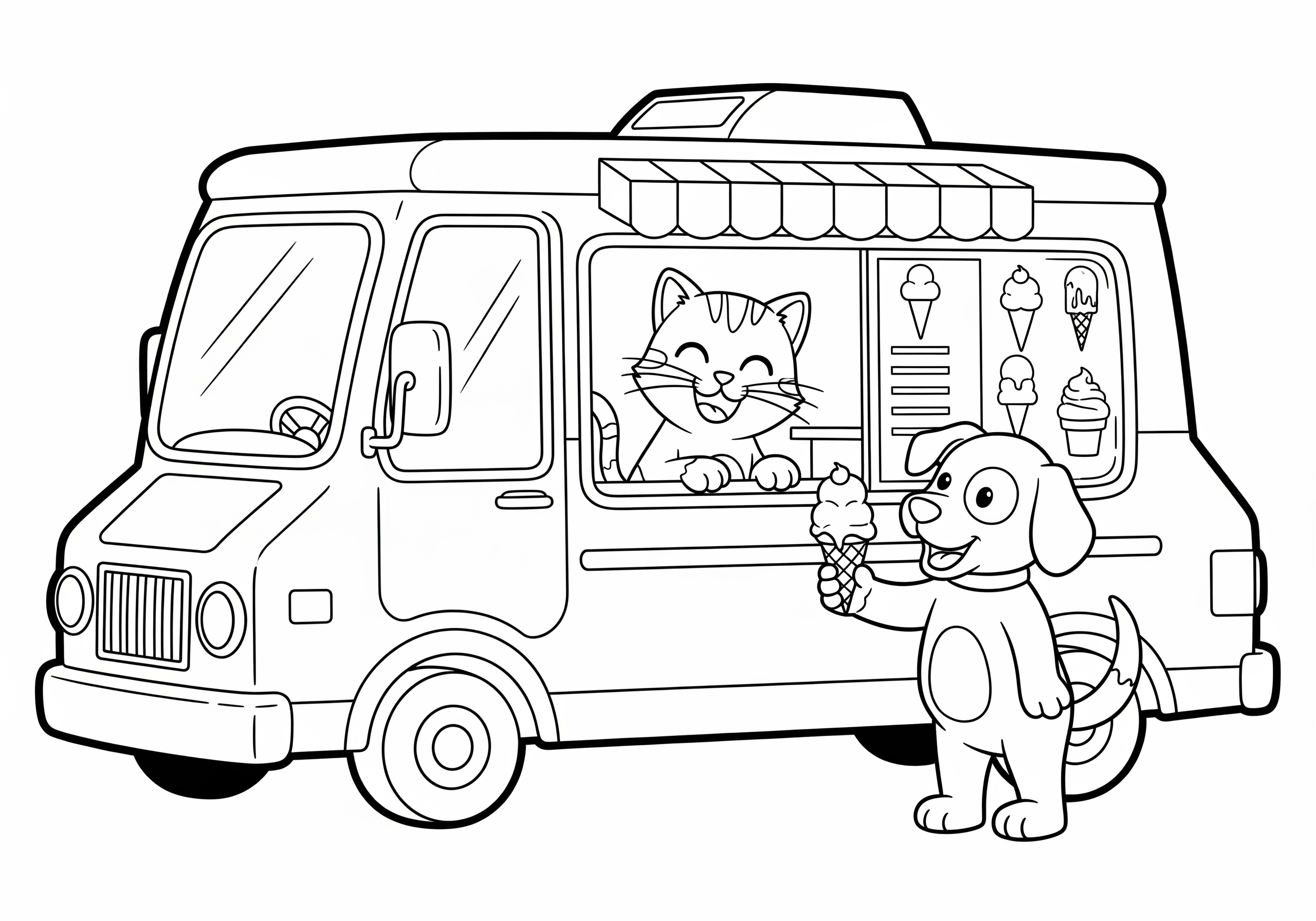 Ice Cream Truck Coloring Pages 22 Ice Cream Truck ornaments coloring pages
