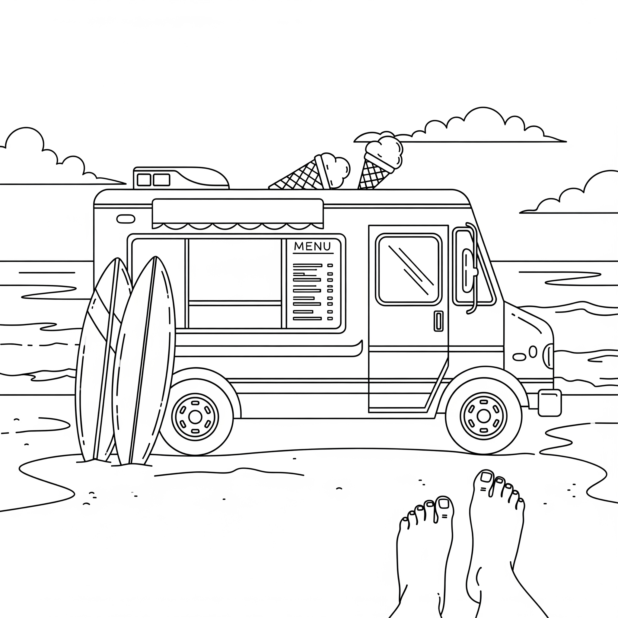 Ice Cream Truck Coloring Pages 7 Ice Cream Truck themed coloring pages