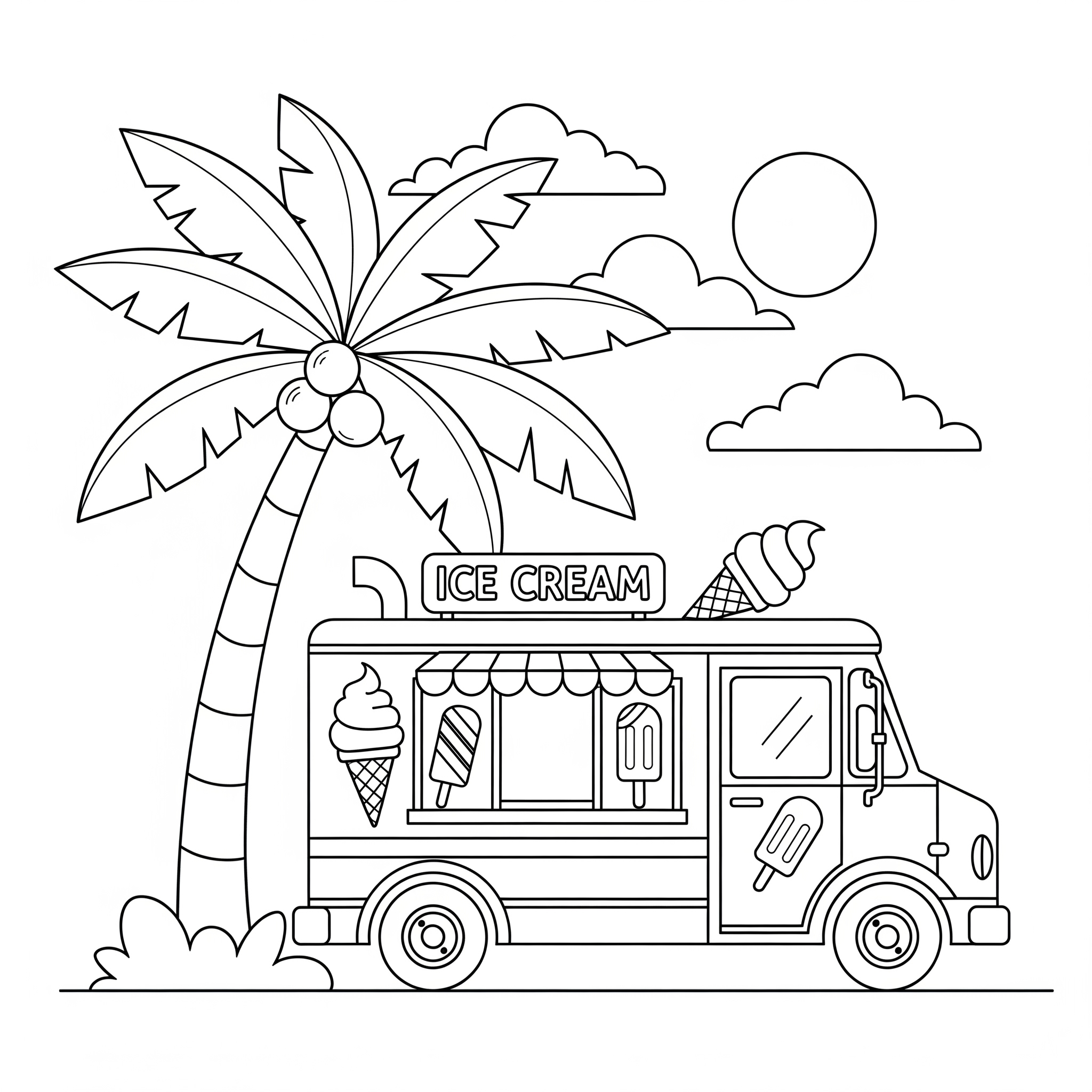 Ice Cream Truck Coloring Pages 10 free Ice Cream Truck printable coloring pages