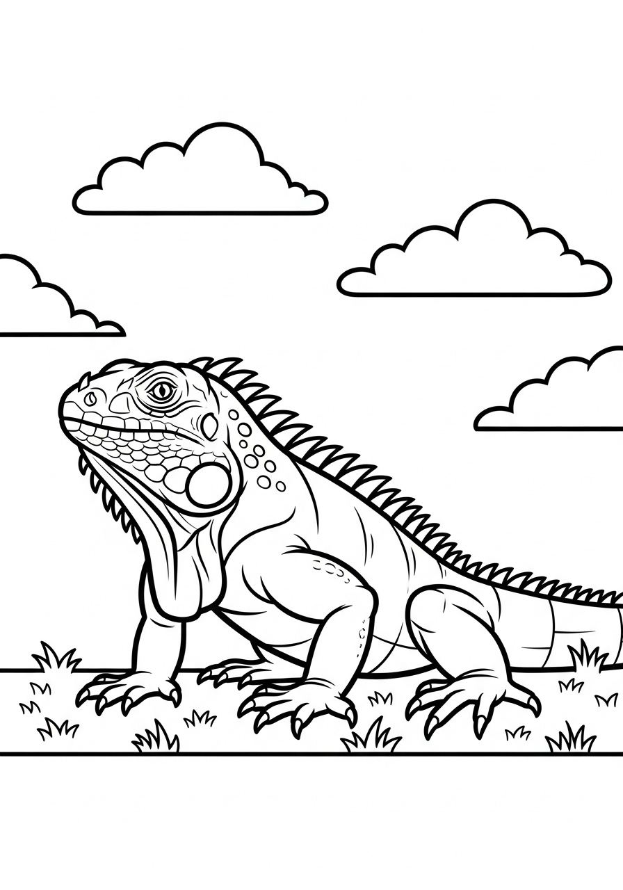 Iguana Coloring Pages 17 vintage Iguana coloring pages