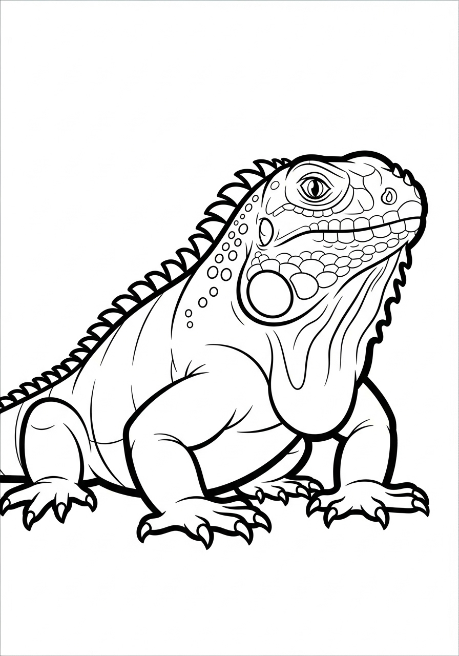 Iguana Coloring Pages 3 free printable Iguana coloring pages