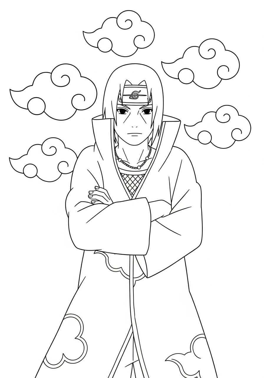 Itachi Uchiha Coloring Pages 12 Itachi Uchiha ornament coloring pages 1