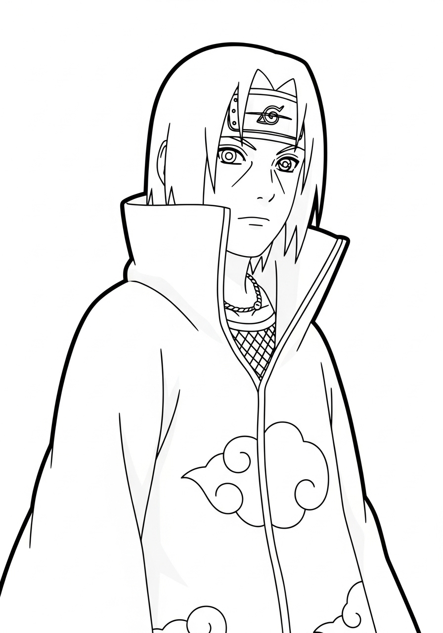 Itachi Uchiha Coloring Pages 3 Itachi Uchiha coloring book pages