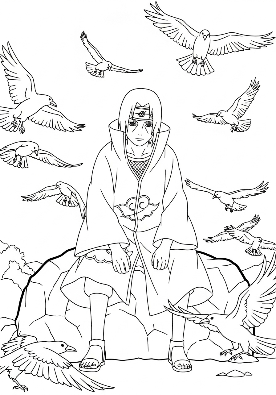 Itachi Uchiha Coloring Pages 5 printable Itachi Uchiha coloring pages for adults