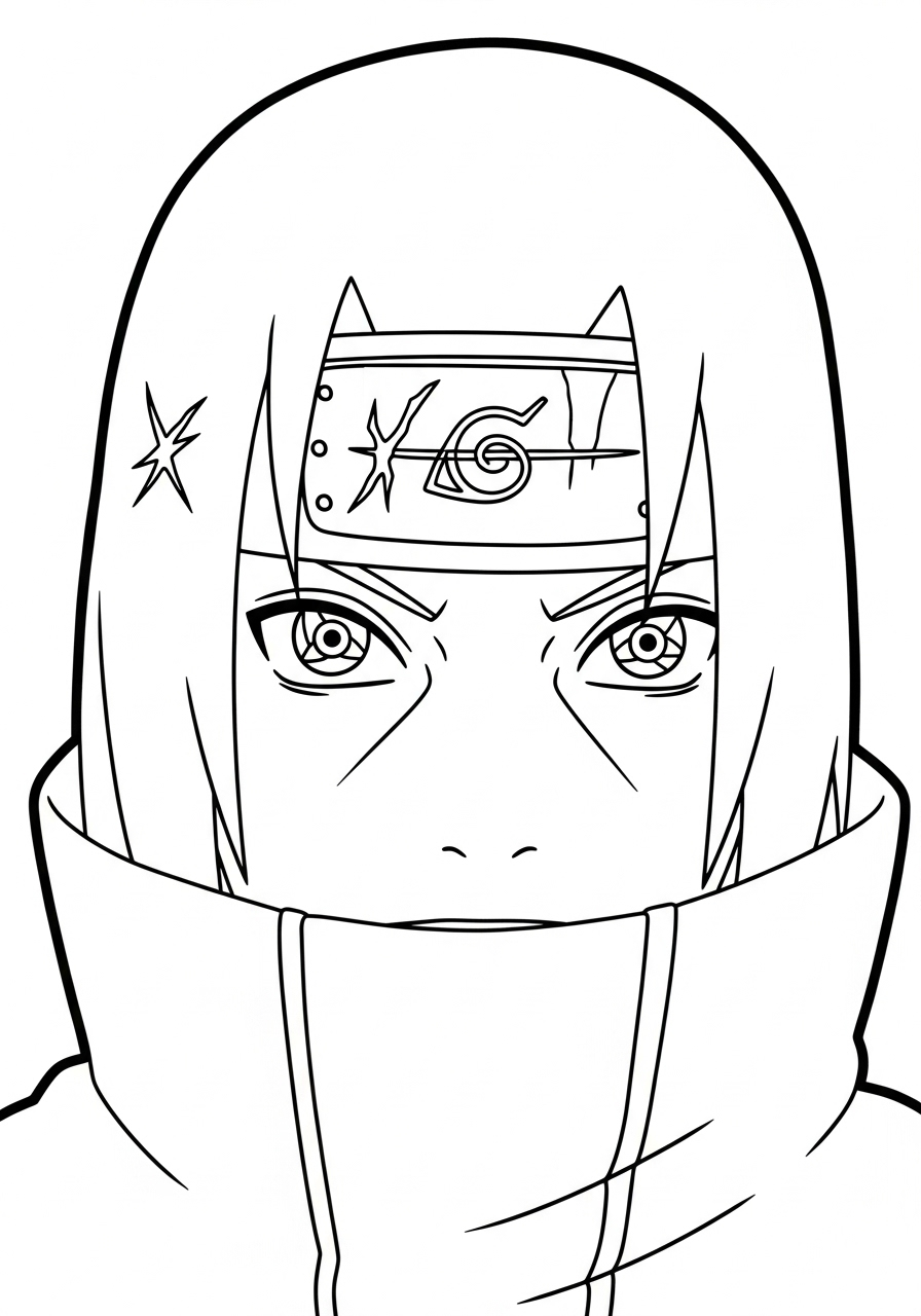Itachi Uchiha Coloring Pages 9 Itachi Uchiha coloring pages for adults easy
