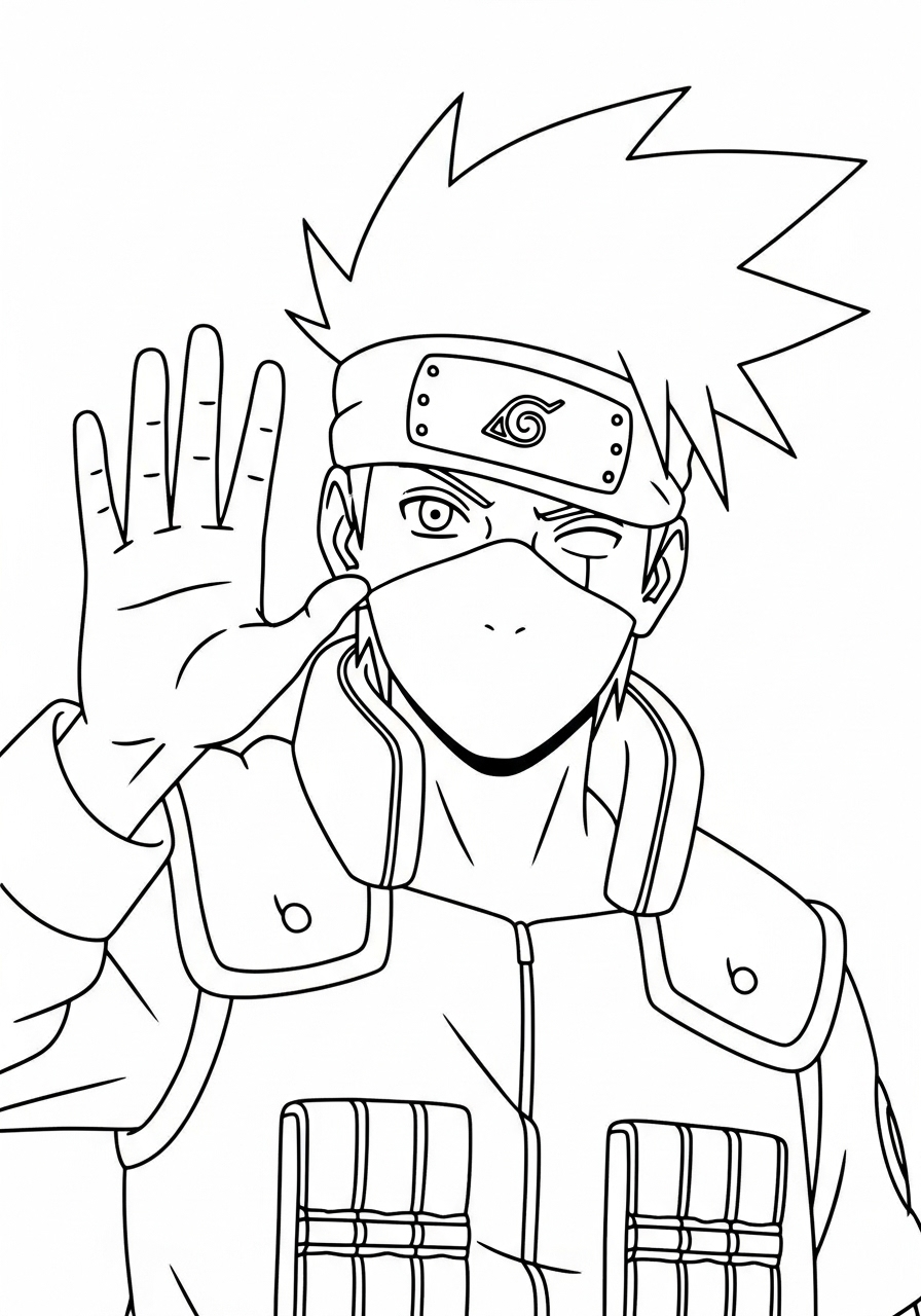 Kakashi Hatake Coloring Pages 11 Kakashi Hatake adult coloring pages