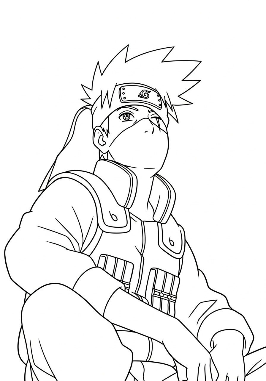 Kakashi Hatake Coloring Pages 20 hard Kakashi Hatake coloring pages