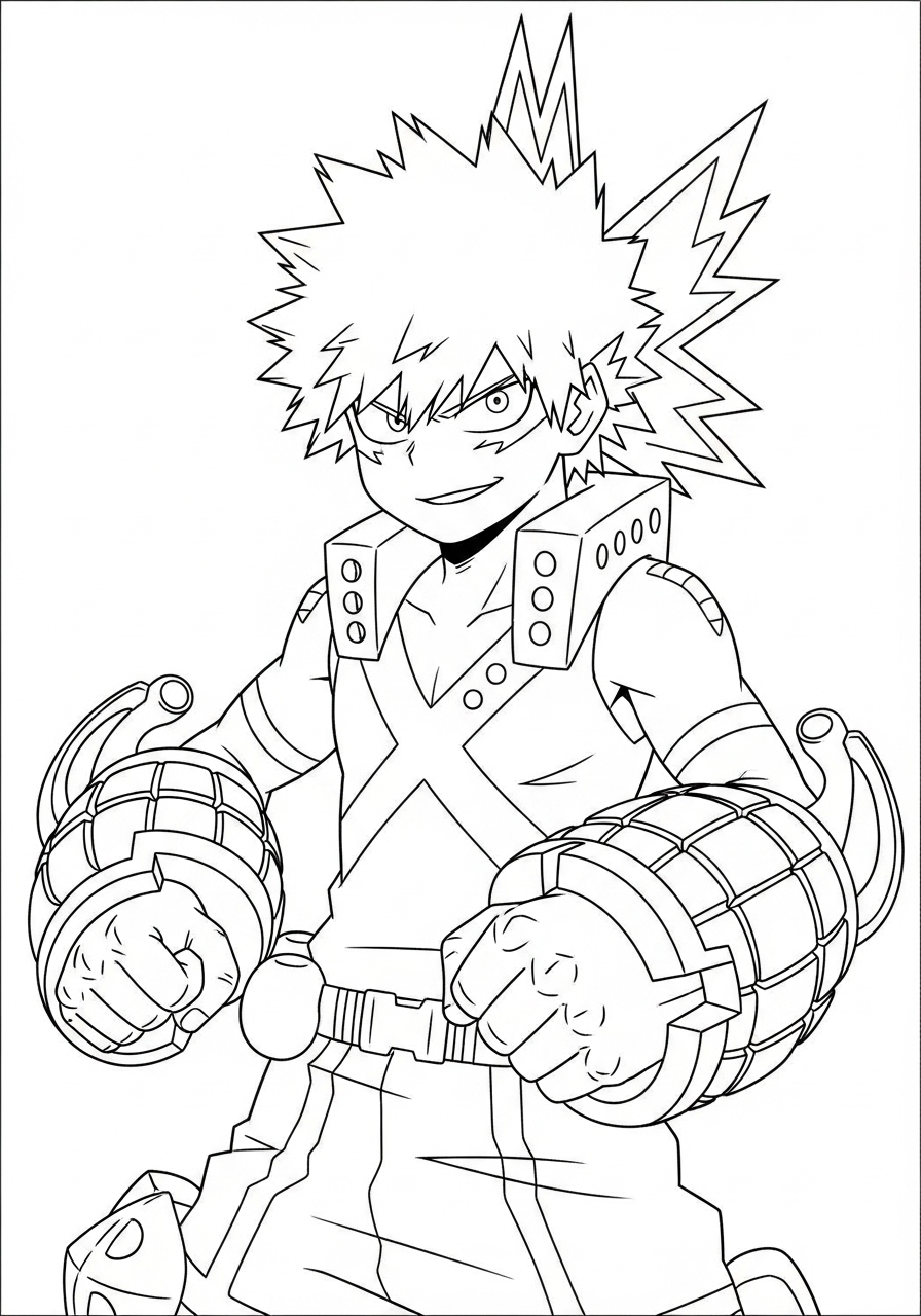 Katsuki Bakugo Coloring Pages 2 preschool Katsuki Bakugo coloring pages
