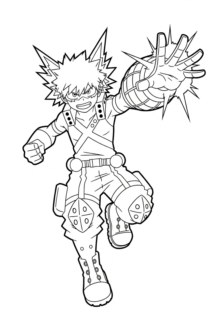 Katsuki Bakugo Coloring Pages 14 free full size printable Katsuki Bakugo coloring pages for adults pdf 2